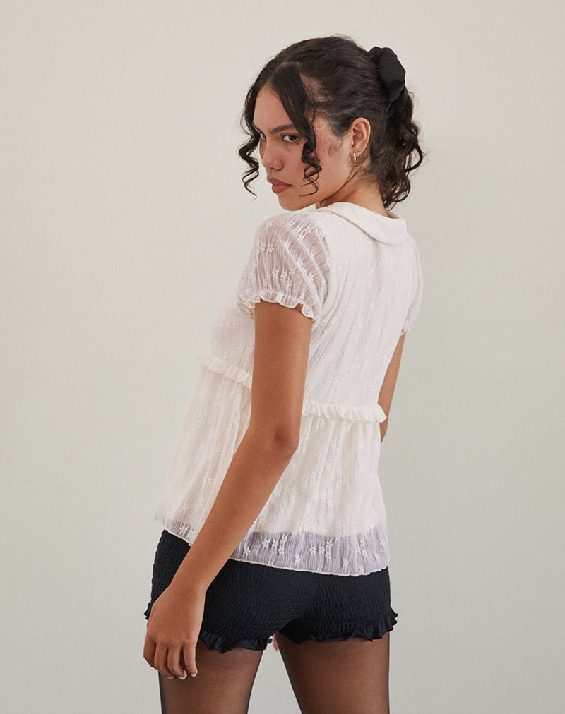 Imagen de la blusa Immy de encaje marfil