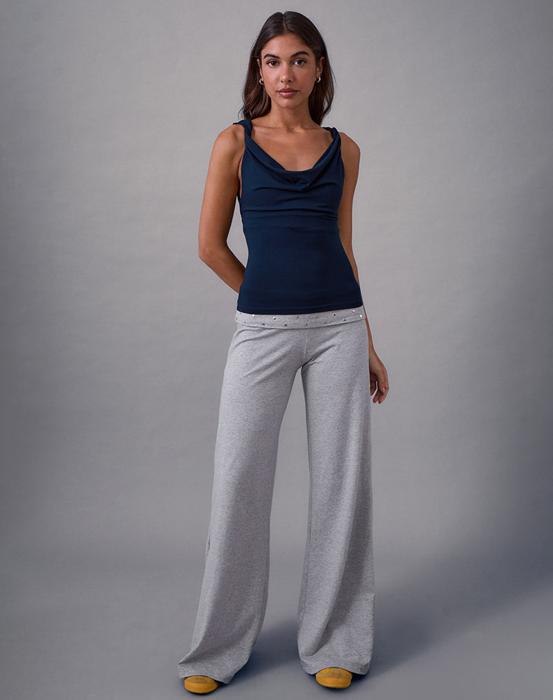 Imagen de Imrie Open Back Top en Jersey de Rayón Azul marino