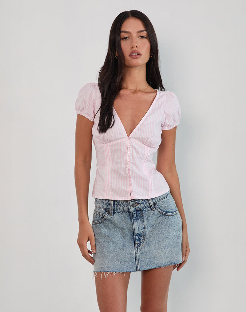 Imagen de Inasha Top en rosa caramelo raya vertical pequeña
