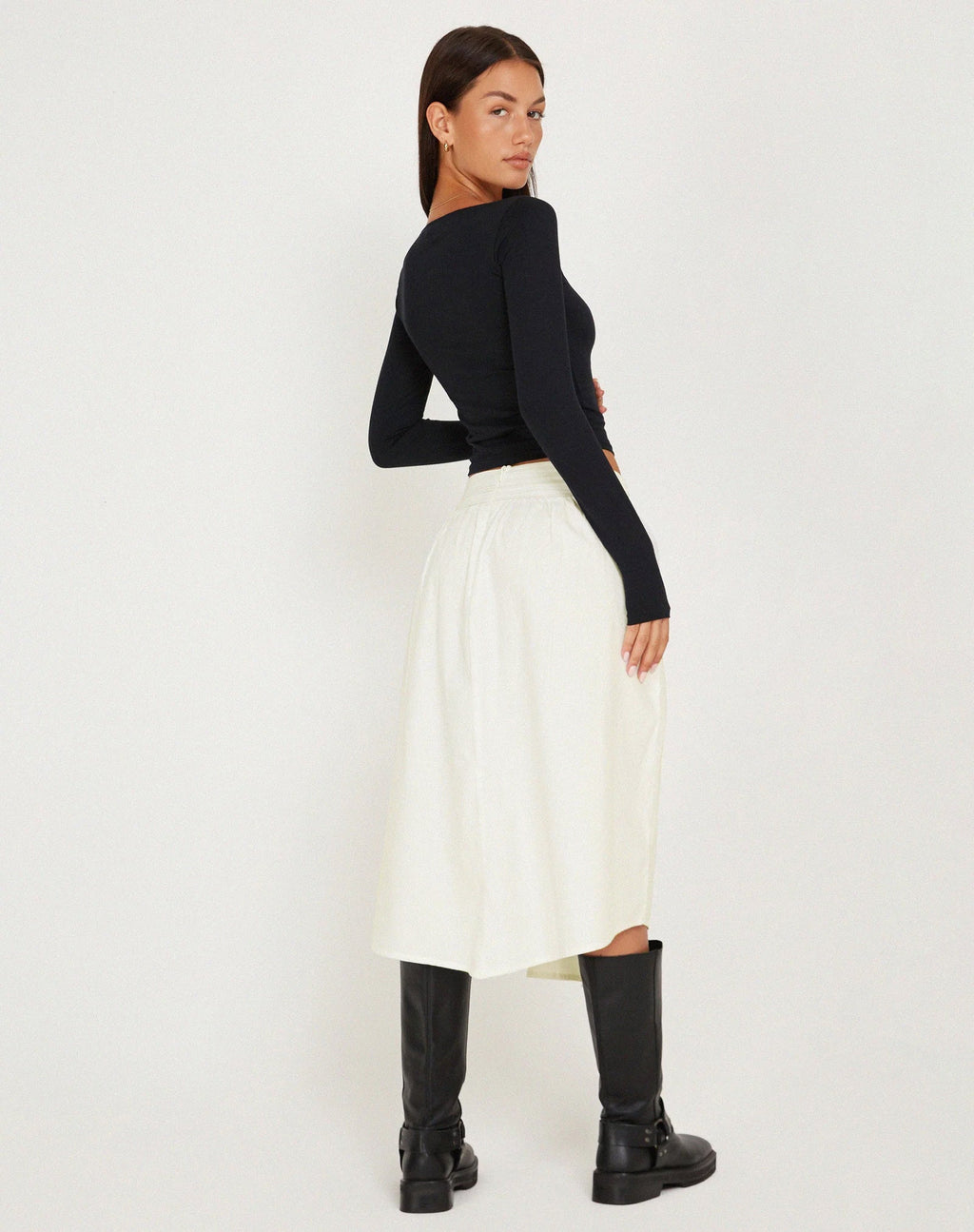 Falda India Midi Blanca