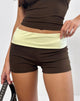 Imagen de Sea Foldover Short en marrón chocolate y limón