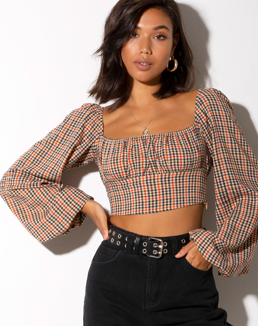 Crop Top Irene en cuadros campestres