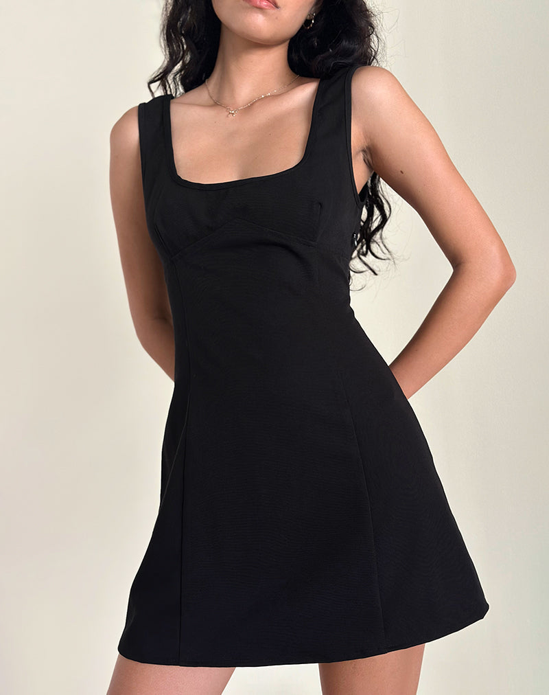 Imagen de Irinel Mini Vestido con Lazo en Negro