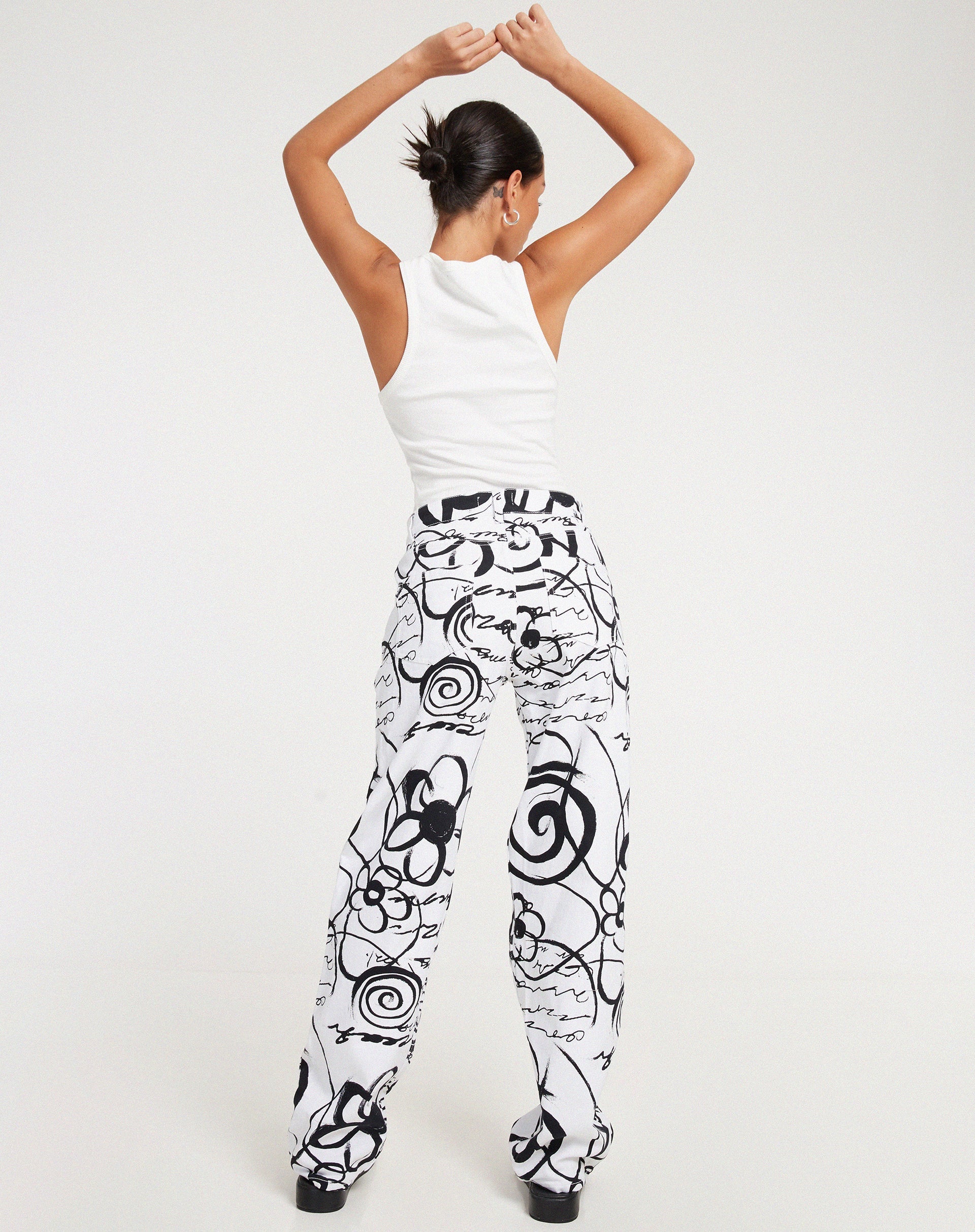 imagen de Parallel Jeans en Mono Doodle Blanco y Negro
