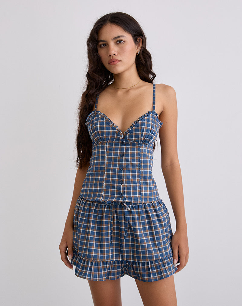 Imagen de Isamu Top Azul Tartán Medio