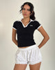 Imagen de Isda Top Negro con Ribete Blanco y Bordado M