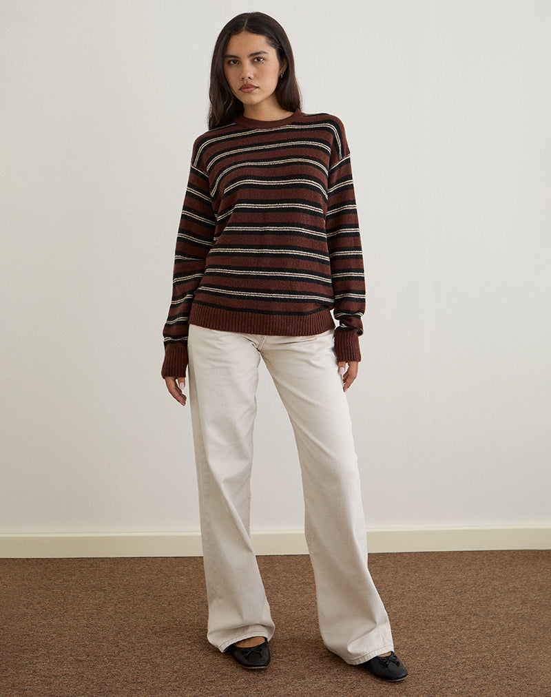Imagen de Ishari Jumper in Stripe Brown Multi