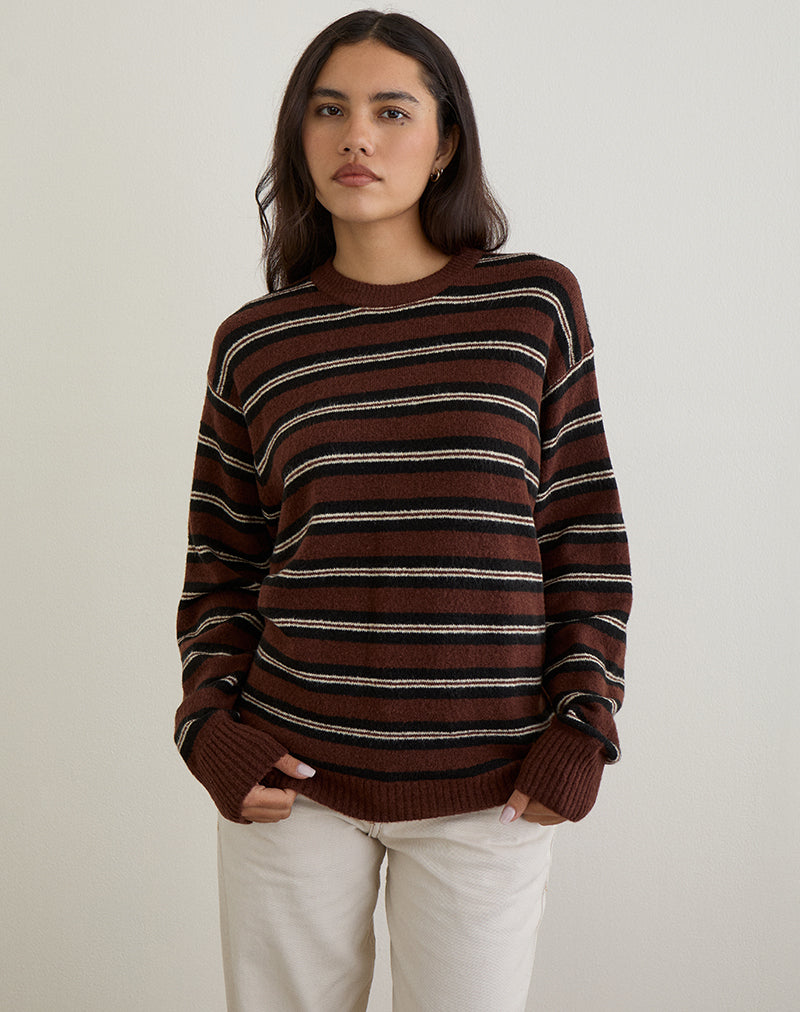 Jersey Ishari de rayas Marrón Multi