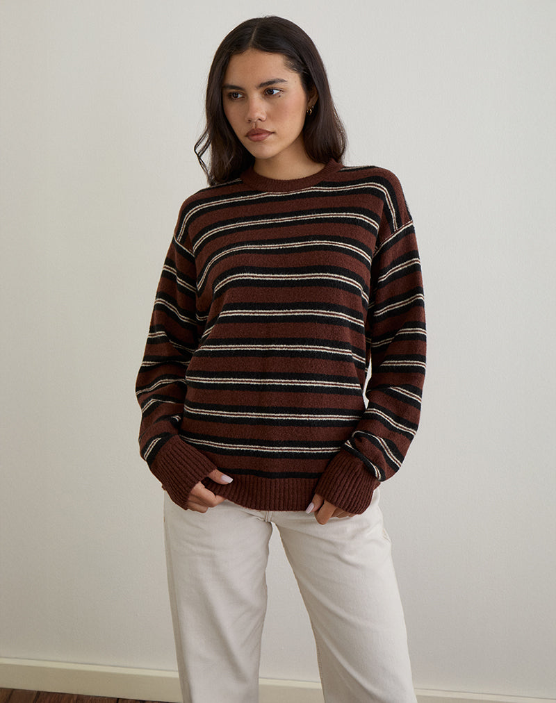 Imagen de Ishari Jumper in Stripe Brown Multi