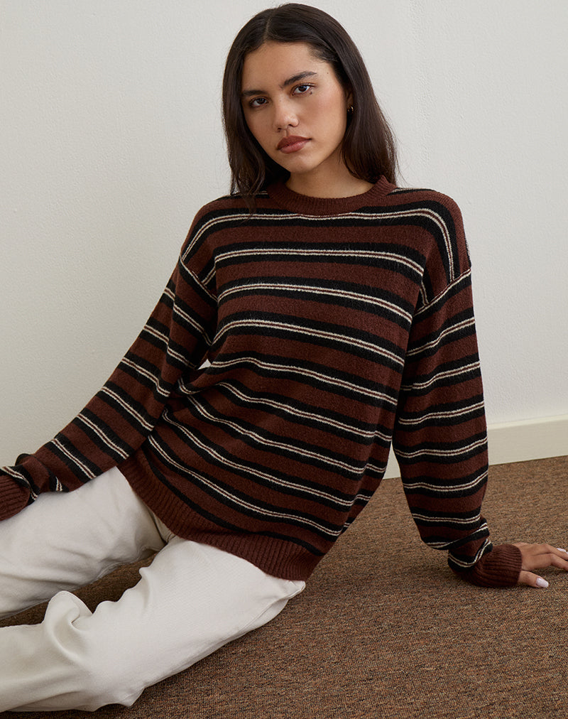 Imagen de Ishari Jumper in Stripe Brown Multi