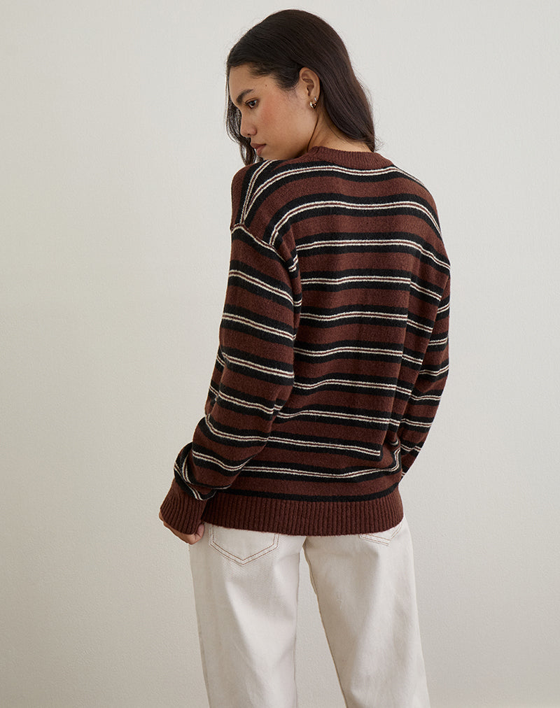Imagen de Ishari Jumper in Stripe Brown Multi