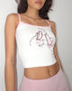 imagen de Islay Vest Top en blanco con estampado de zapatillas de ballet