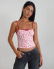 imagen de Isna Cami Top en estampado Girlie con ribete rojo