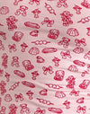 Estampado femenino con encuadernación roja