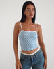 imagen de Isna Cami Top en Powder Blue XO Heart Print