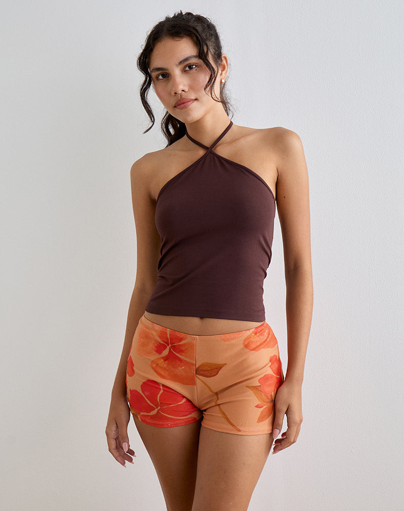 Imagen de Istora Shorts en Acuarela Hibiscus Naranja