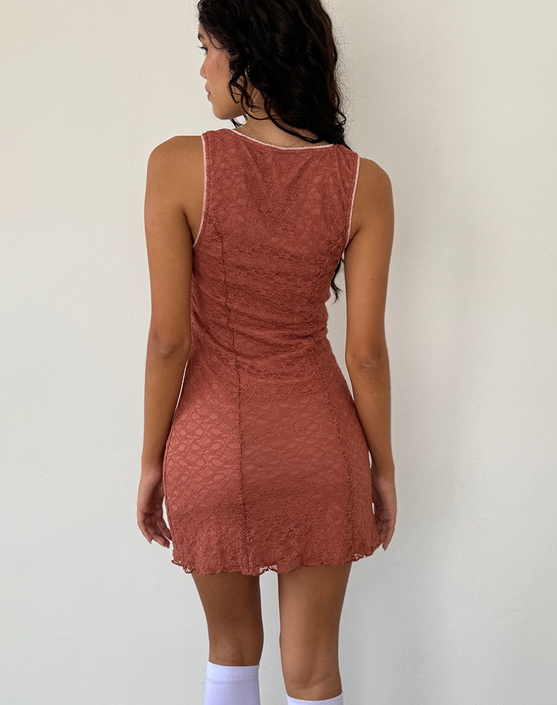 Imagen de minivestido Itzy Lace en Withered Rose