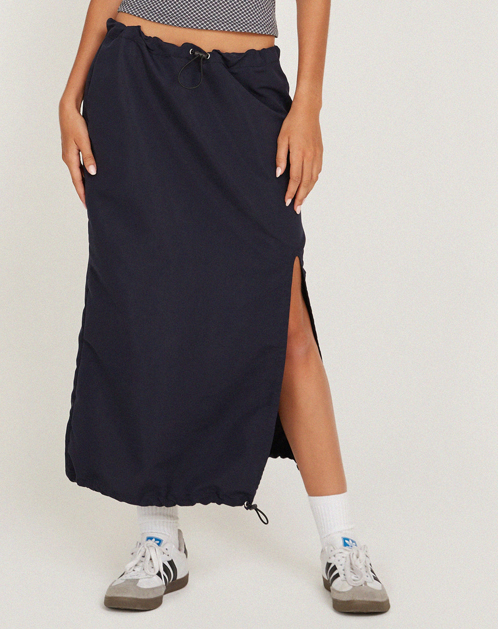 Falda Kasao Midi Cargo Azul Marino