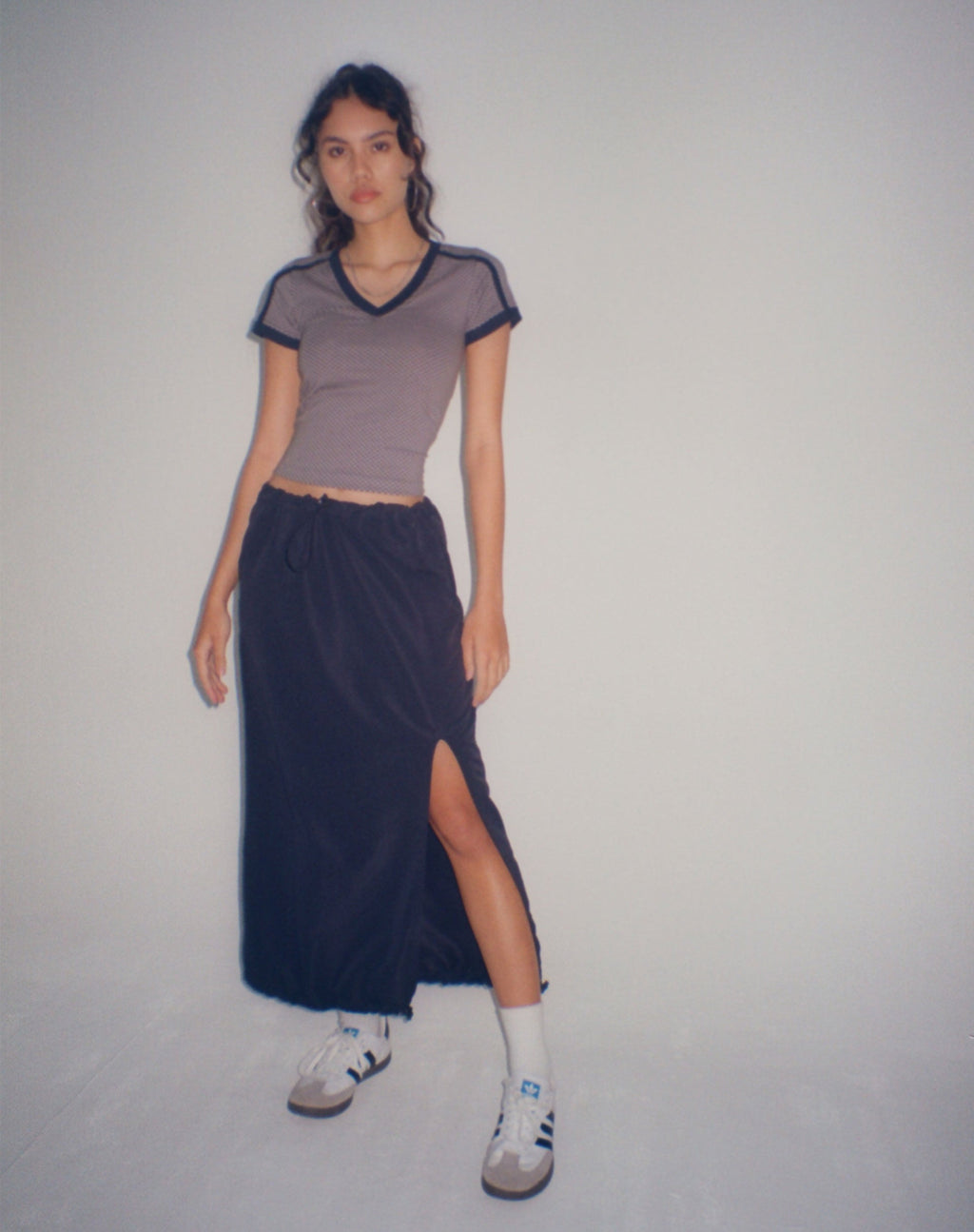 Falda Kasao Midi Cargo Azul Marino