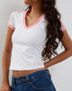 imagen de Izolde Tee in White with Pink M Embroidery