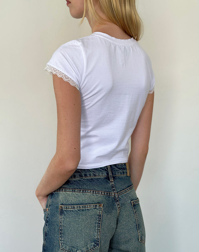 Imagen de Izzy Tee with Me Always Motif in White with Bow