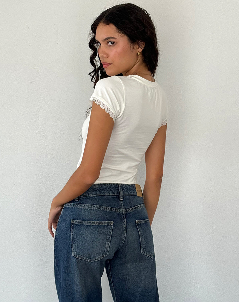 Imagen de Izzy Top en Blanco roto Estampado Ciervo