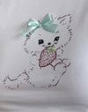 Blanco con estampado de gato fresa