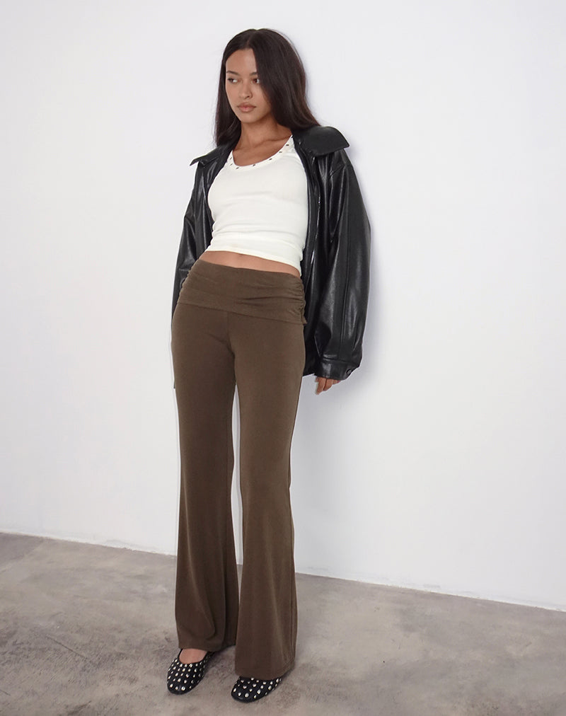 Imagen de Jacita Pantalones acampanados de tiro bajo en Chocolate amargo