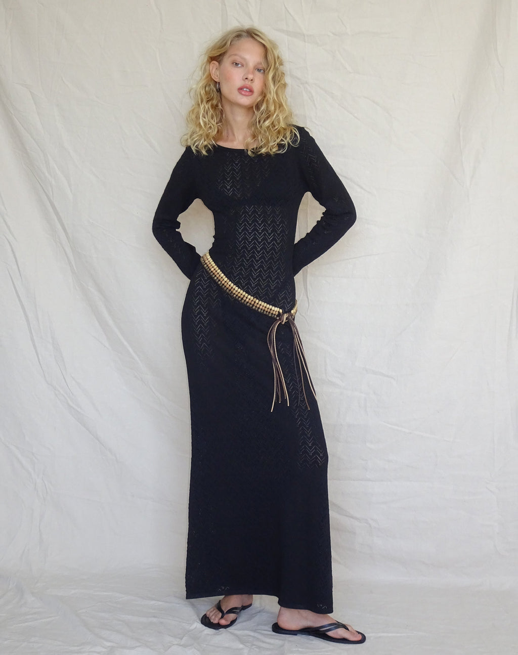 Maxivestido con espalda descubierta Jadie en negro