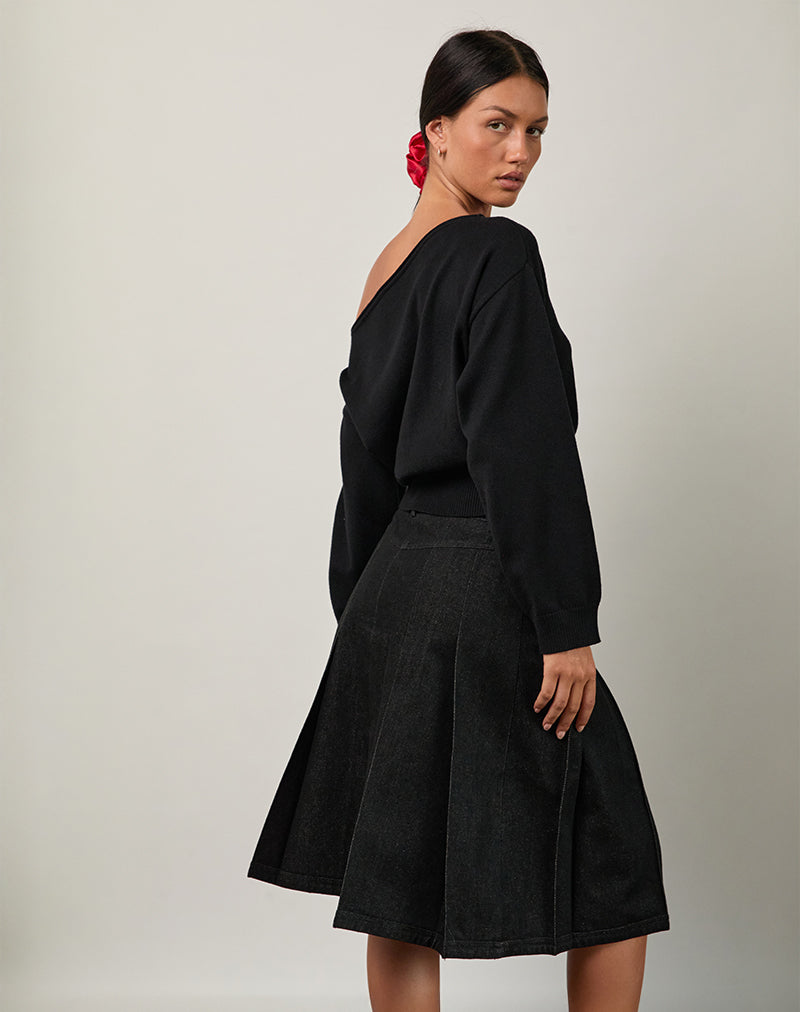 Imagen de Sanjani Falda Midi en Chambray Oscuro