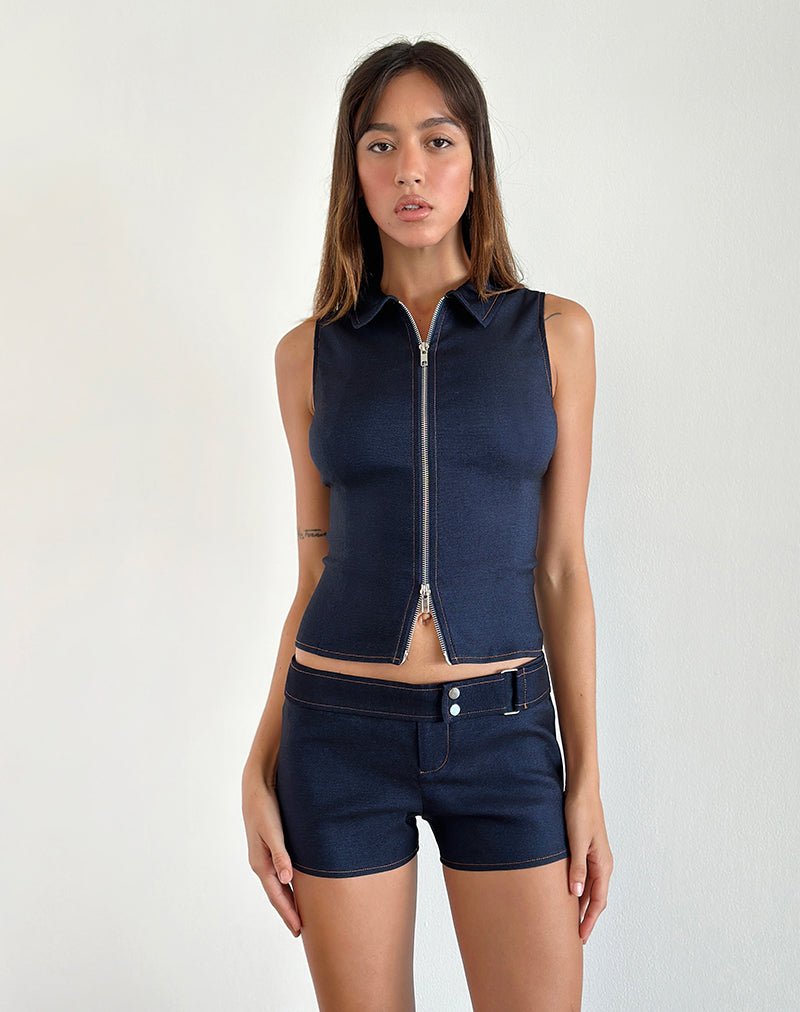 Jarli Hot Pants en denim chambray