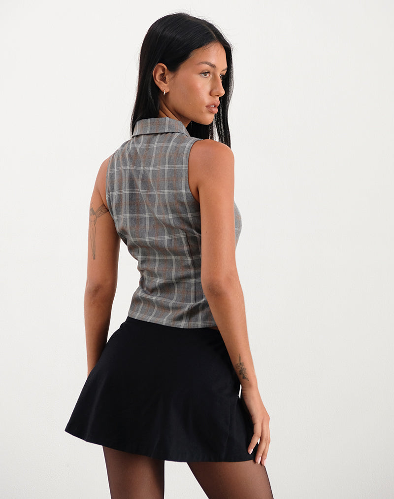 Imagen de Janae Zip Vest Top in Grey Check