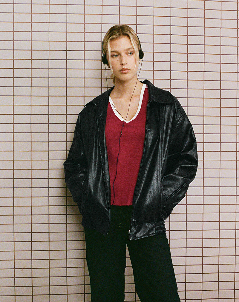 Imagen de la chaqueta Cavita en PU Negro