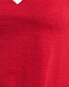 Rojo adrenalina con ribete blanco