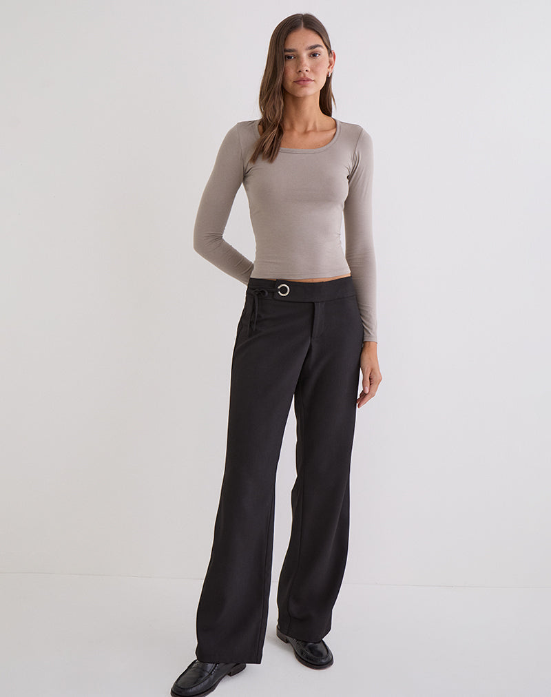 Imagen de la camiseta de manga larga Janana en algodón Moon Rock.