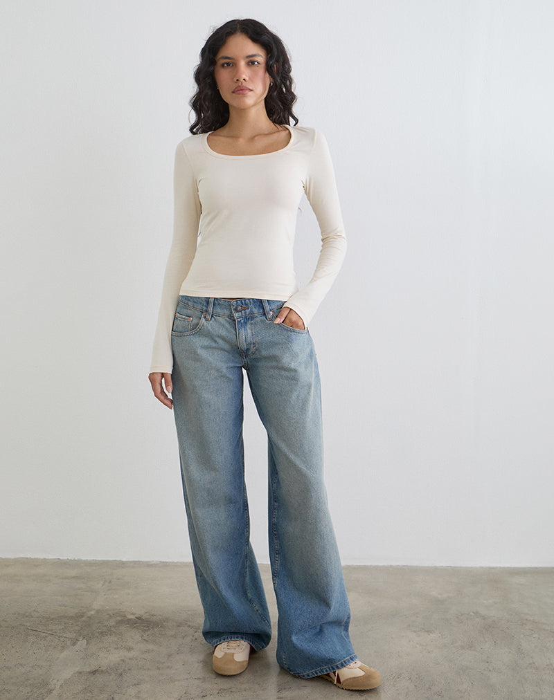 Imagen de la camiseta de manga larga Janana en algodón tofu