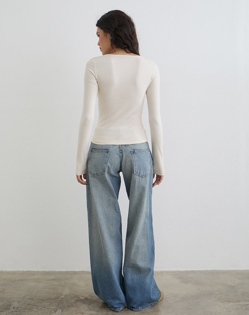 Imagen de la camiseta de manga larga Janana en algodón tofu