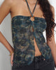 Imagen de Janar Top Cuello Haltern en Pasiley Tonal Azul