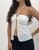 Imagen de Janar Top Cuello Haltern en Marfil Texturado