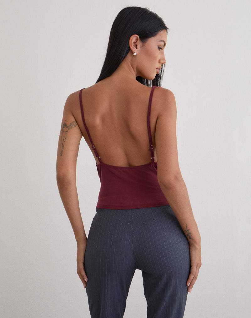 Imagen de Janice Top de punto de lentejuelas Borgoña