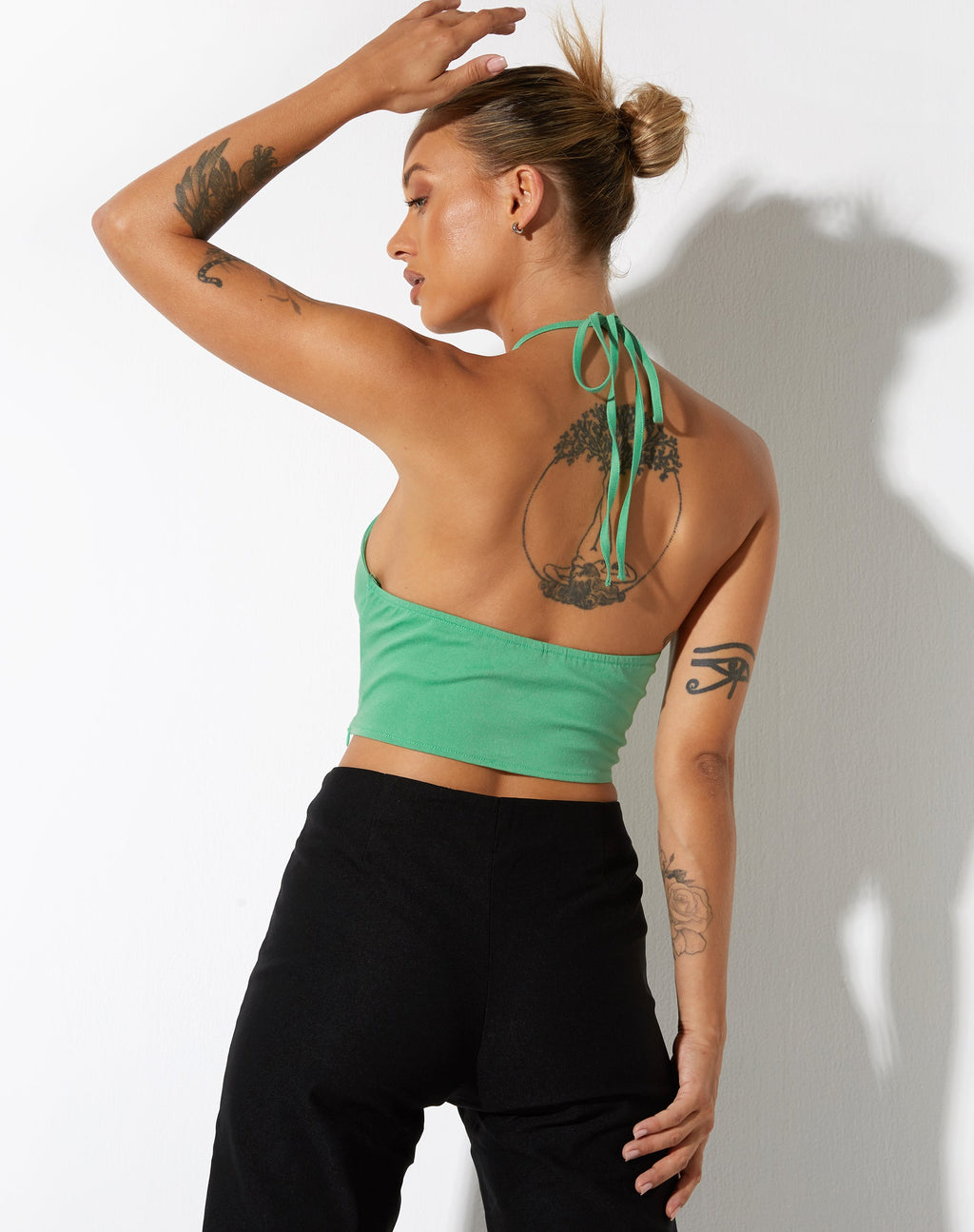 Janli Crop Top en sastrería verde