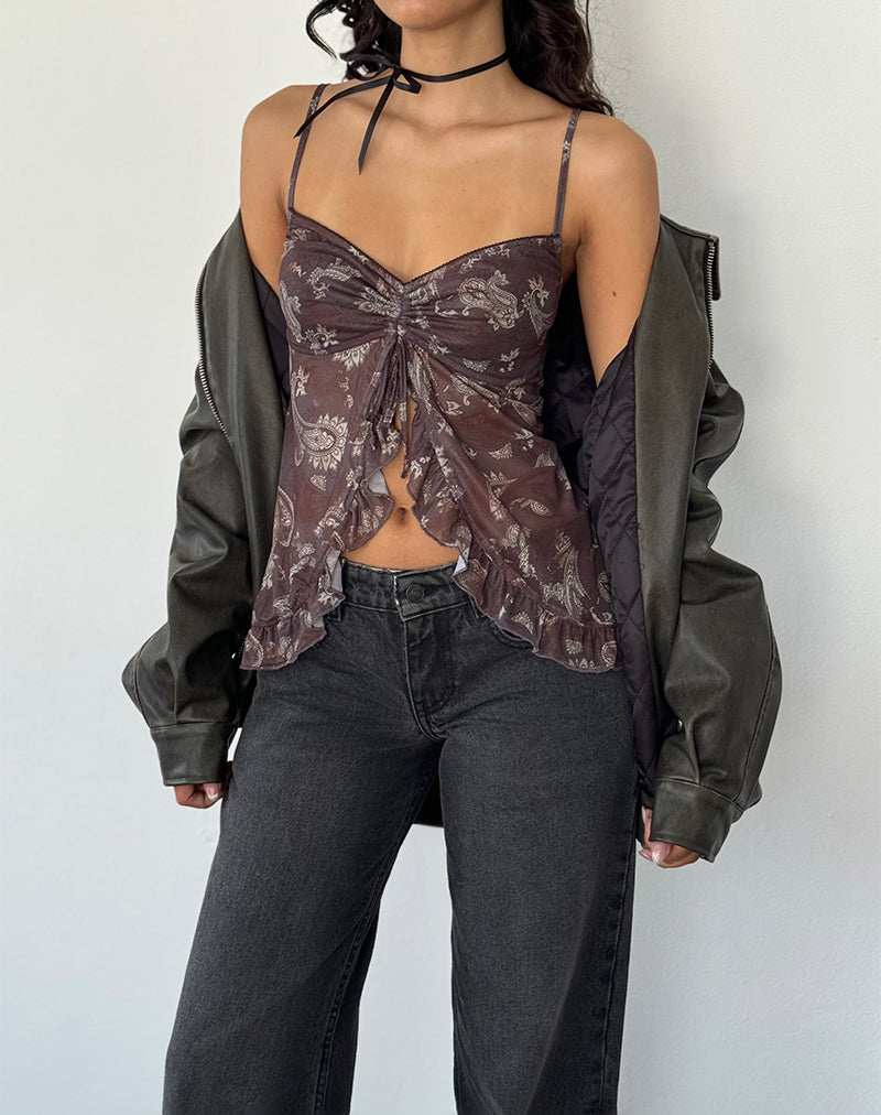 Imagen de Jaraga Butterfly Top in Tonal Black Paisley