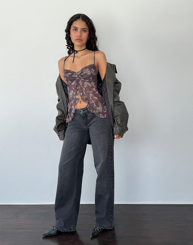 Imagen de Jaraga Butterfly Top in Tonal Black Paisley