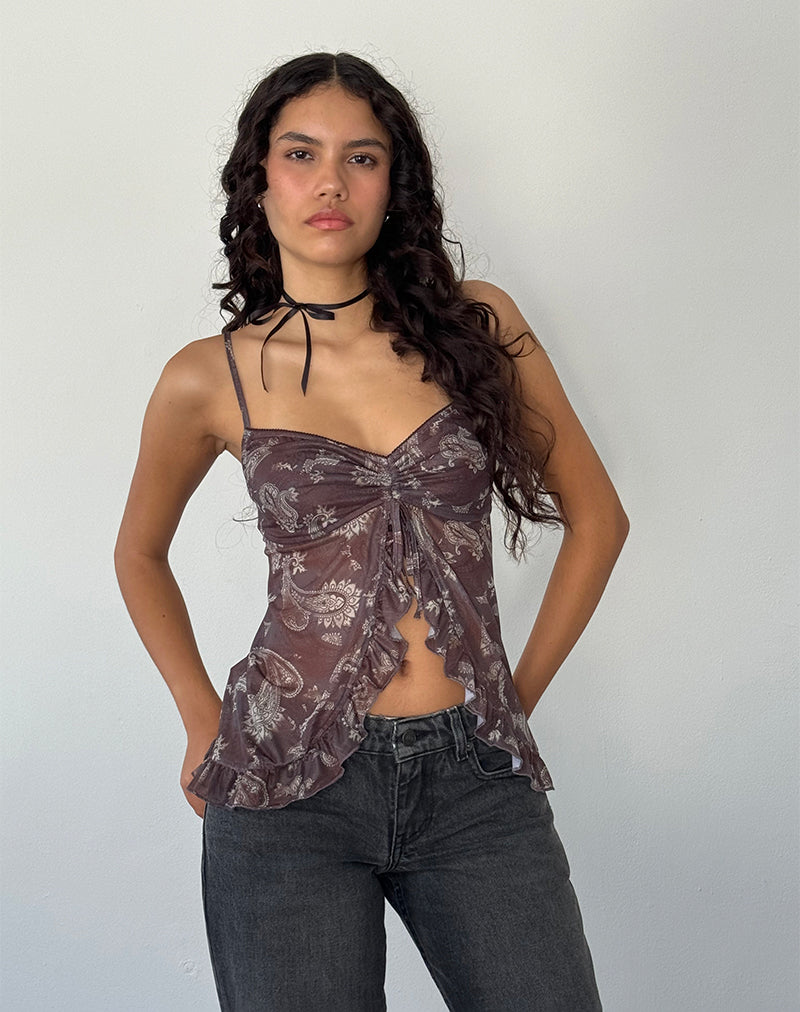 Imagen de Jaraga Butterfly Top in Tonal Black Paisley