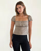 Imagen de la blusa Jarji en delicado leopardo marrón claro