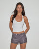 Imagen de Jarli Hot Pants in Distressed PU Washed Plum