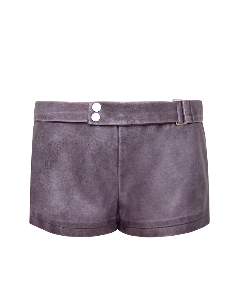 Imagen de Jarli Hot Pants in Distressed PU Washed Plum