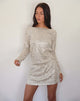 Imagen de Jasilia Mini Vestido de Manga Larga en Lentejuelas Neutro
