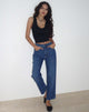 Imagen de Mid Rise Straight Leg Jeans in Mid Blue Used Denim