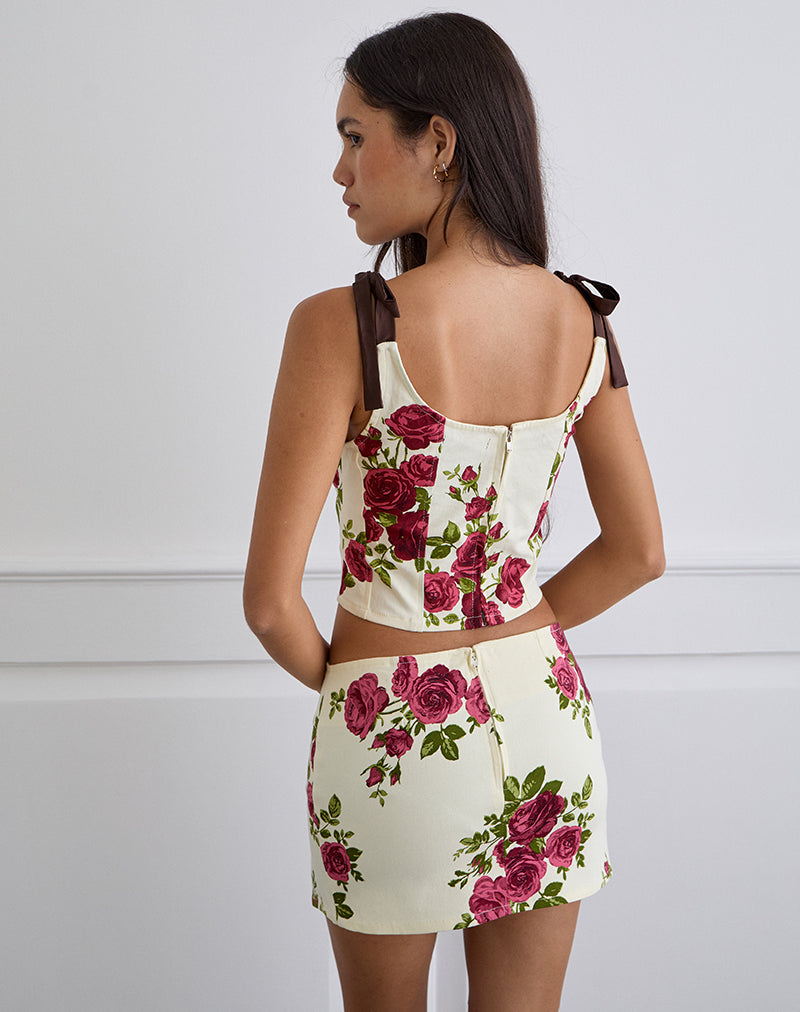 Imagen de Jatmi Corset Top en Bouquet Roses Crema
